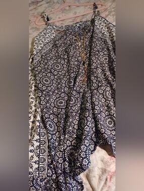 Collection B Navy and White Floral Print Top.